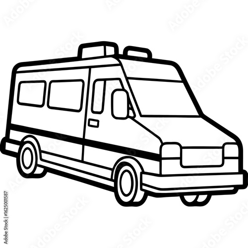 Emergency Vehicle Outline Vector Design
