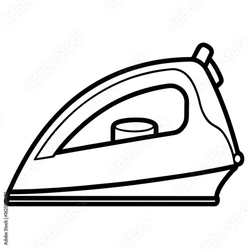 Steam Iron – Classic Contour Line Art Vector