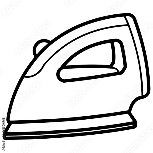 Steam Iron – Classic Contour Line Art Vector