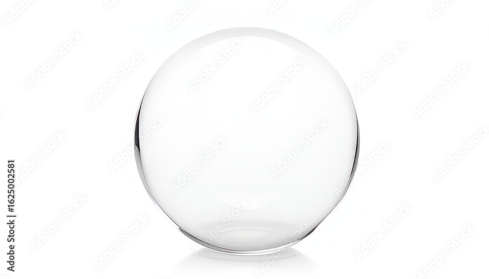 A flawless clear glass sphere with a perfect symmetry and high t A flawless clear glass sphere with a perfect symmetry and high t