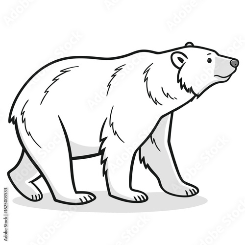 Polar bear vector illustration of a wild arctic mammal, a cartoon animal silhouette design