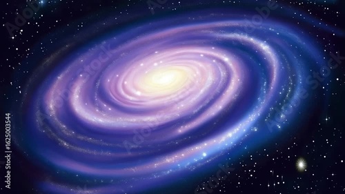 colorful swirling galaxy animation in deep space with glowing center in 4k outer universe motion background