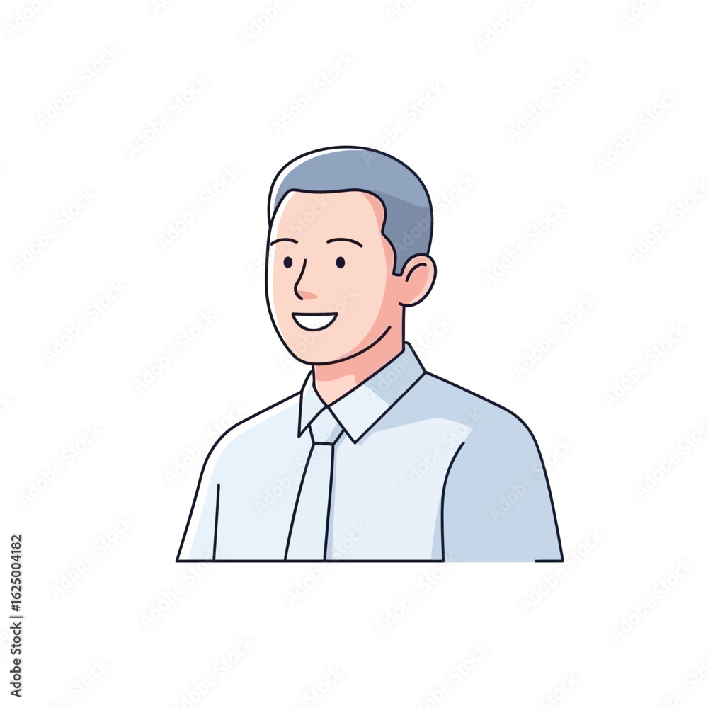 Fototapeta premium Smiling Businessman Profile Illustration