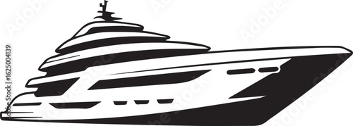 elegant motor yacht illustration showcasing premium maritime lifestyle and ocean exploration themes
