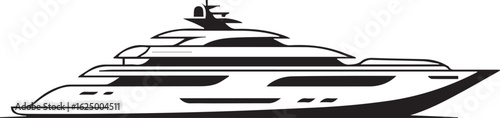 superyacht vector with detailed deck and hull for luxury transportation and nautical adventure visuals
