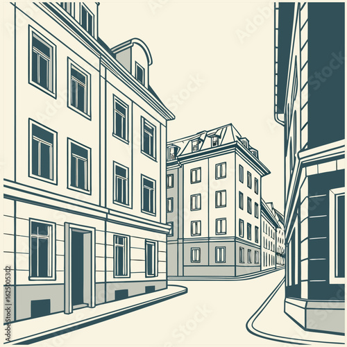 Flat Design Backgrounds,Flat Urban Street Scene
