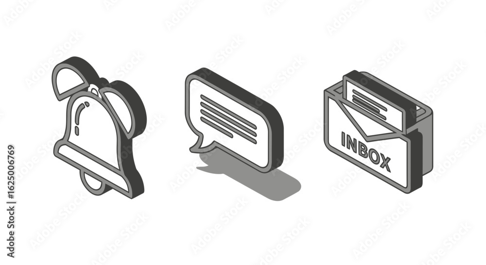 Fototapeta premium Isometric Notification Icons