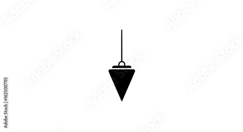 A black and white drawing of a triangle with a pointy end