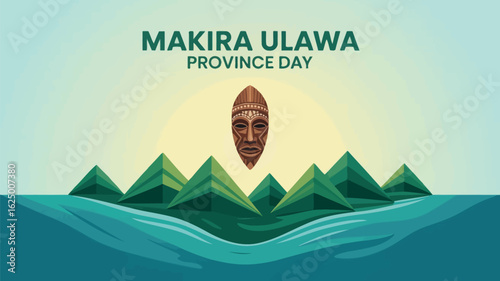 Makira Ulawa Province Day with Traditional Mask Illustration