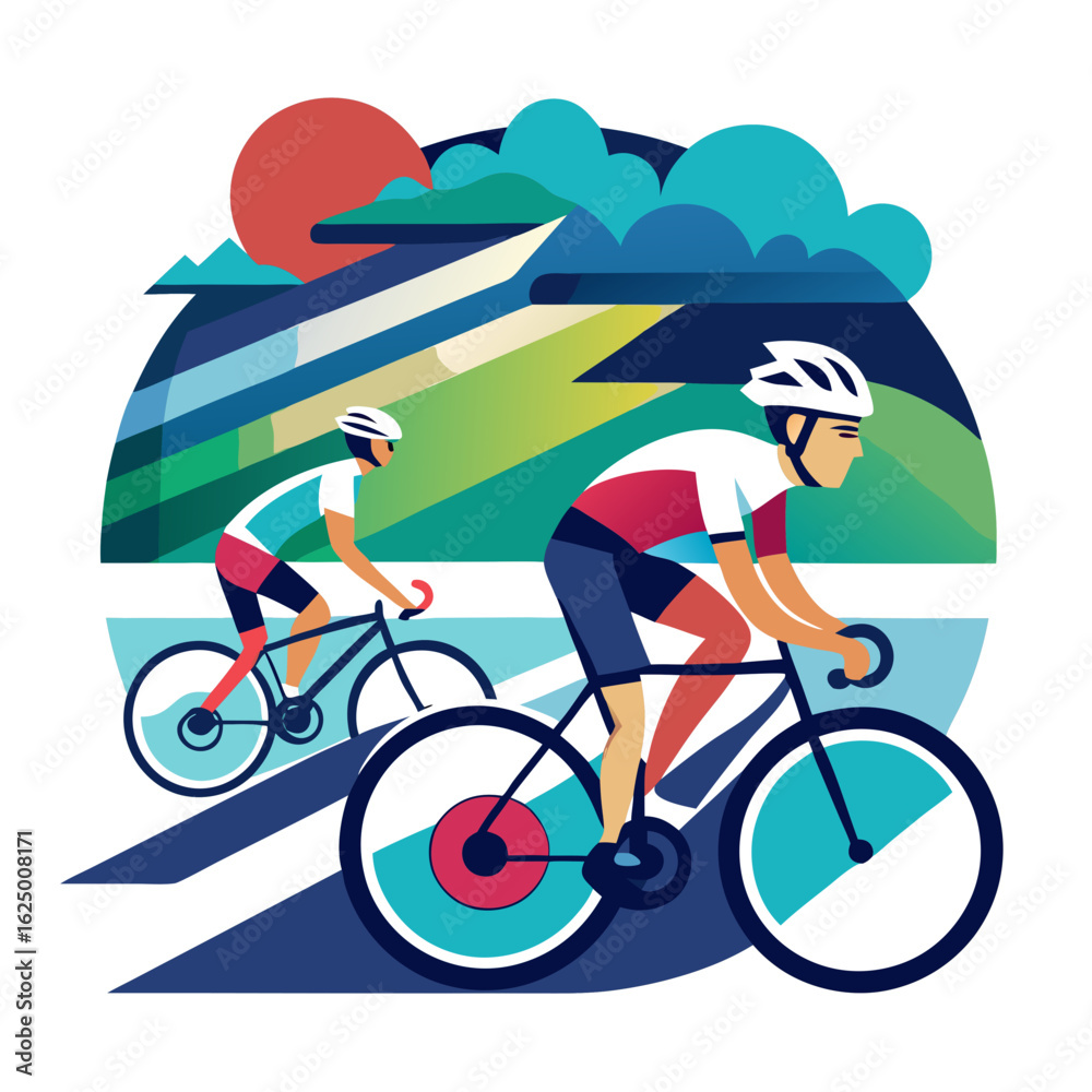Fototapeta premium Outdoor Biker Flat Design
