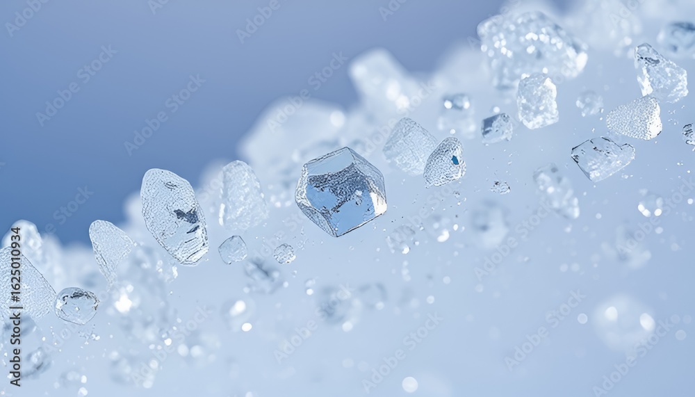 Ice crystal formations macro detail