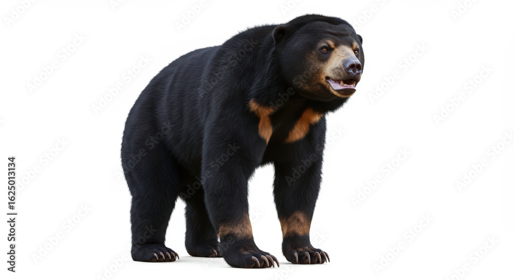 Fototapeta premium Black bear standing isolated