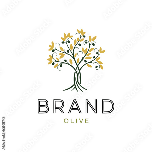 Olive tree logo icon design vector template
