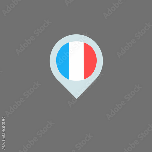 Free Download France flag map pin icon  - GFXLoad