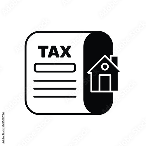 Real estate tax document icon representing property ownership and financial obligations