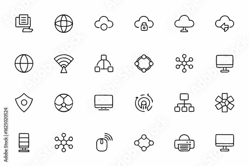 A clean, minimalist set showcasing the core functionalities of VPNs and how they operate behind the scenes. Best for educational materials, explainer videos, and app tutorials