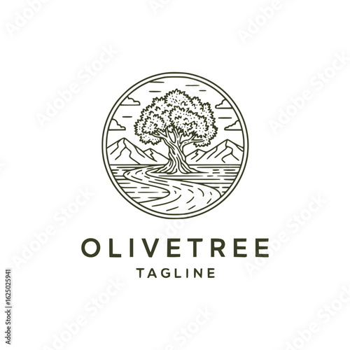 Olive tree logo icon design vector template