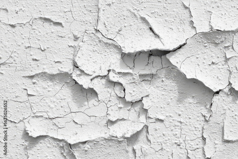 Obraz premium Cracked white paint on a surface