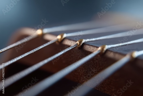 Close-up of a musical instrument string with fine metallic textures