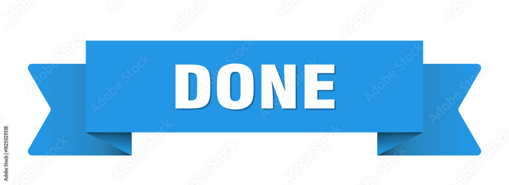 done ribbon isolated on transparent background. done ribbon