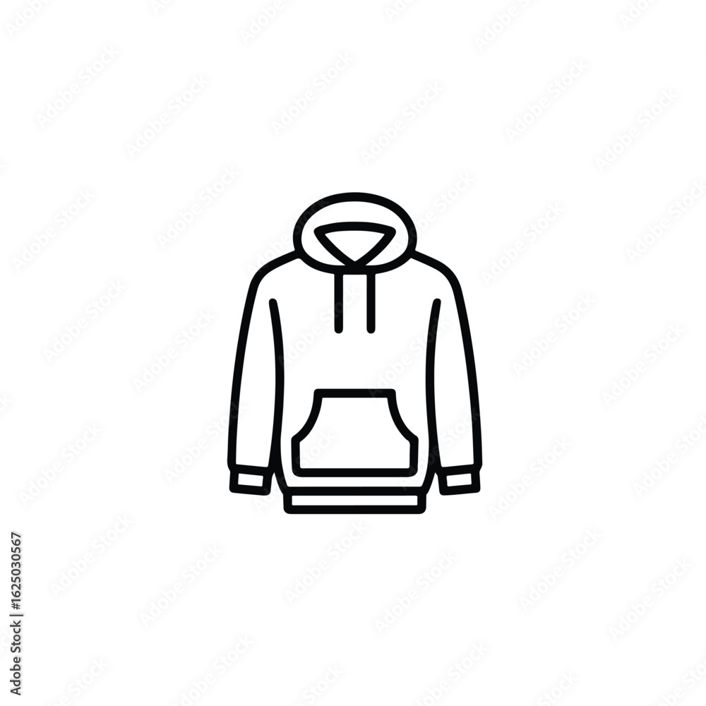 Vector art of hoodie icon isolated on white background, a casual and comfortable sweatshirt Vector art of hoodie icon isolated on white background, a casual and comfortable sweatshirt