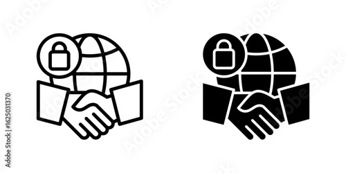 Public Private Partnership multiple icon set of two.line and glyph vector illustration