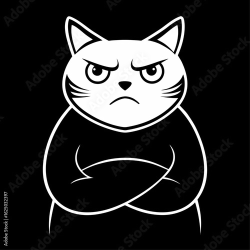 A clean and striking monochrome line art illustration featuring a stylized subject with vibrant accent colors and precise detailing suitable for various creative applications