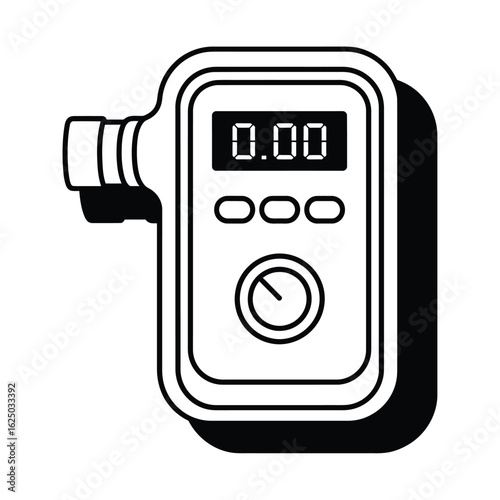 Digital breathalyzer device for alcohol testing with a clear display