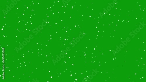 christmas snow winter holiday green screen alpha channel 4k video. Snow falling on green screen background, Isolated falling snow snowflakes on chroma key green screen alpha channel background.