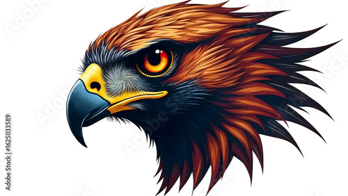 Detailed illustration of a majestic eagle s head isolated on transparent background