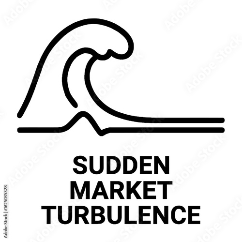 Abstract vector illustration of a large wave symbolizing sudden market turbulence and financial instability, perfect for illustrating economic news, reports, or presentations on investment risk and