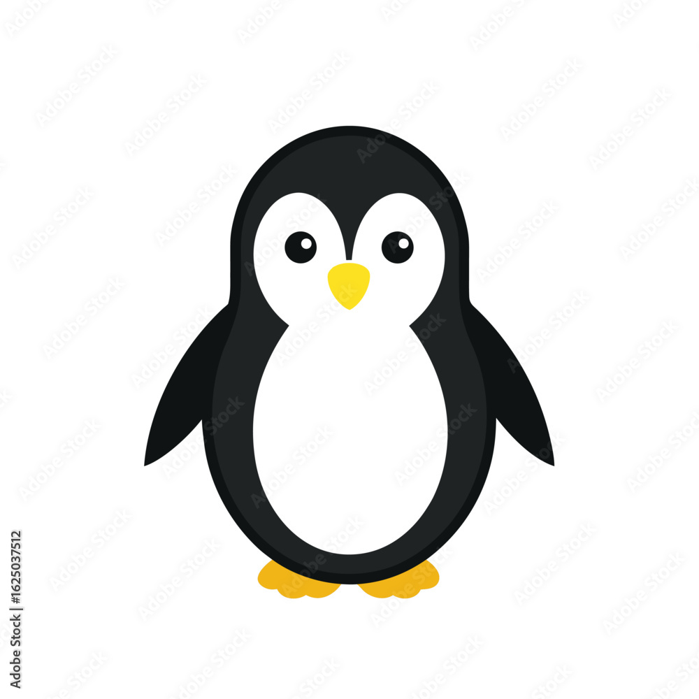 Fototapeta premium Vector icon of penguin on a white