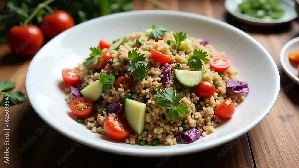 Vegetable quinoa salad with tomatoes and cucumber Vegetable quinoa salad with tomatoes and cucumber