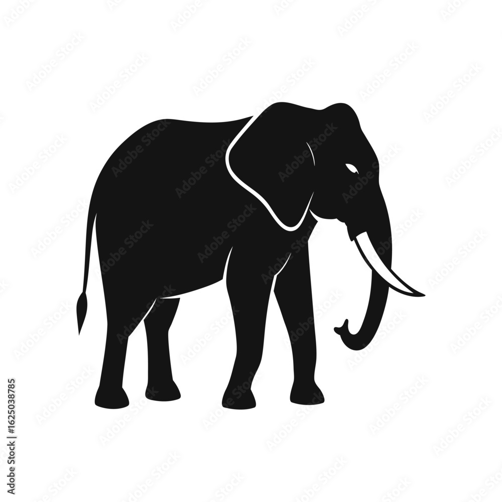 Fototapeta premium elephant silhouette vector illustration