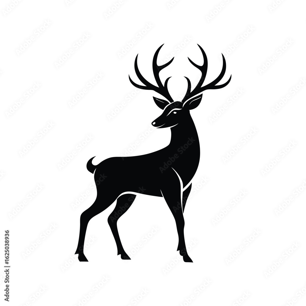 Naklejka premium deer silhouette vector
