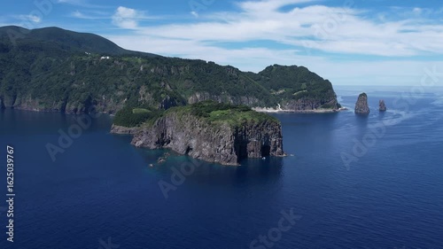 하늘에서 본 울릉도 풍경