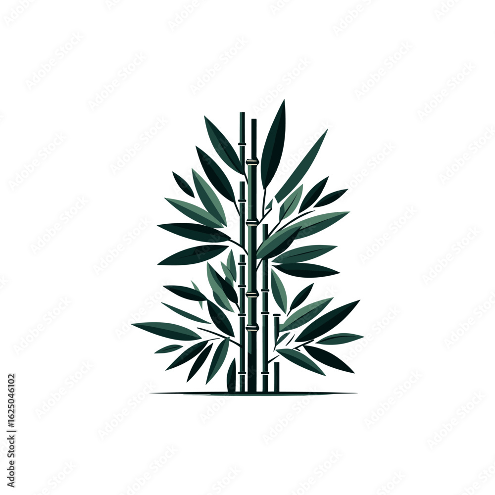 Obraz premium Lush green bamboo plant with vibrant leaves, symbolizing nature's tranquility and growth