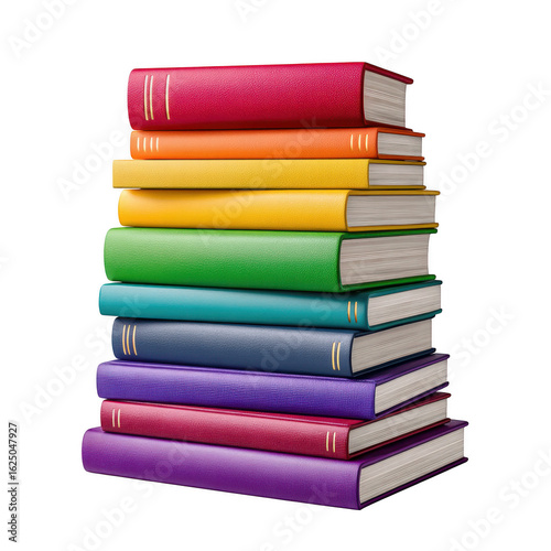 Wallpaper Mural Stack Of Colorful Hardcover Books With Gold Spine Accents Against A Transparent Background Torontodigital.ca