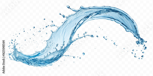 realistic 3d smooth liquid clean water splash in different color and curve style isolated on transparent background