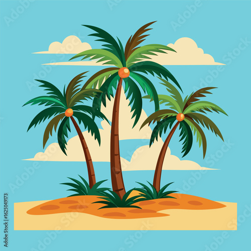 Set of palm tree	