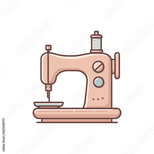 Vintage sewing machine with pastel colors, set against a minimalist background, ideal for crafting