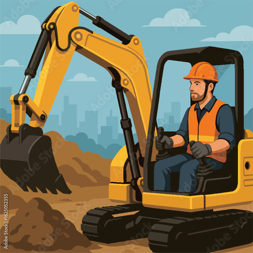 excavator on a construction site
