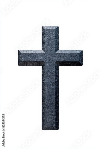 Elegant Black Cross Symbol Isolated on White Background for Spiritual and Religious Themes, Illustrations, and Graphic Designs in Modern Context