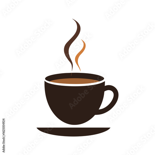 Steaming coffee cup vector illustration great for caf� menu or morning mood with white background