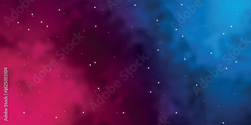 Colorful Galaxy-Inspired Gradient With Red And Blue Nebula And White Stars On A Dark Background, Perfect For Abstract, Cosmic, Or Space-Themed Design And Science Visuals.
