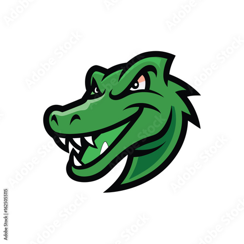 Wild crocodile mascot head illustration ideal for sports or zoo themes with white background  