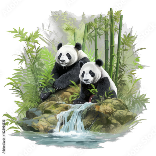 panda eating bamboo