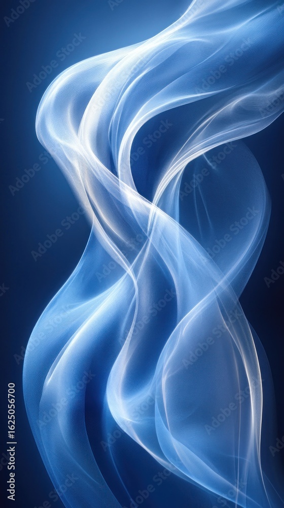 Naklejka premium Abstract Blue Swirls: A Symphony of Light and Shadow
