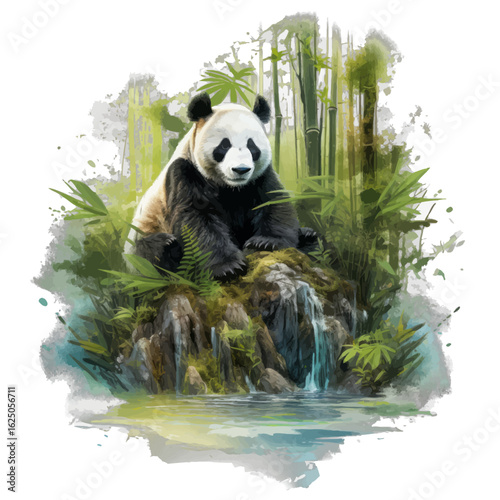 giant panda eating bamboo
