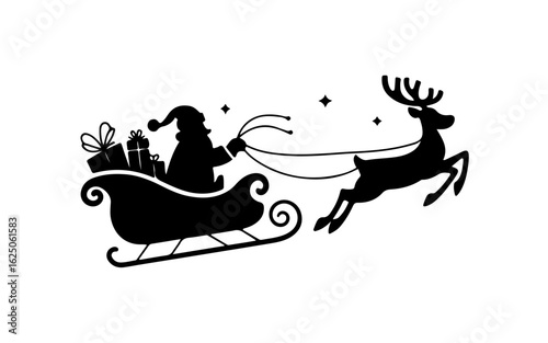 Santa Claus delivering presents on Christmas Eve
